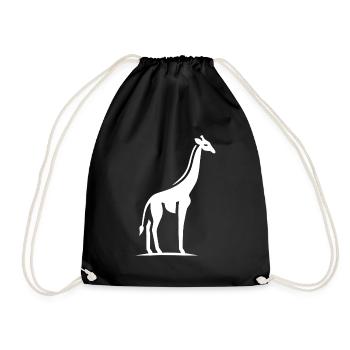 Giraffe Africa Silhouette Minimalist - Drawstring Bag - black - Front