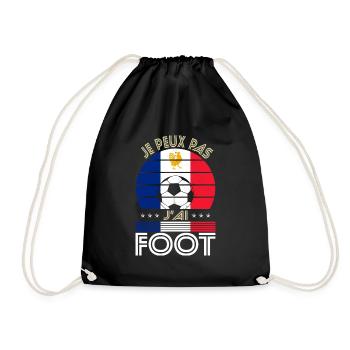 Football Gift Idea I Can't I Have Foot France - Drawstring Bag - black - Front
