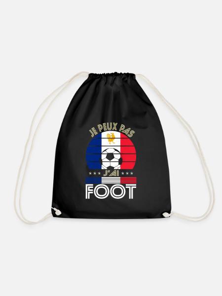 Idée cadeau Football Je peux pas j'ai Foot France - Sac de sport léger - noir