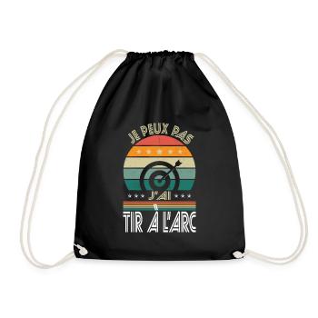 Je peux pas j'ai tir à l'arc - Idée cadeau archer - Sac de sport léger - noir - Devant