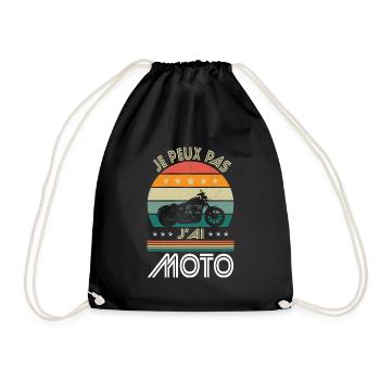 I Can't I Have Motorcycle - Biker Gift Idea - Drawstring Bag - black - Front