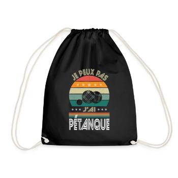 I can't I have Pétanque - Bouliste Gift Idea - Drawstring Bag - black - Front