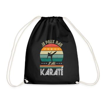 I Can't I Karate - Karateka Gift Idea - Drawstring Bag - black - Front