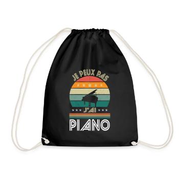 I Can't I Have Piano - Pianist Geschenkidee - Turnbeutel - Schwarz - Vorne