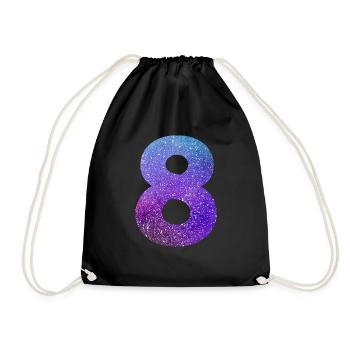 Number 8 galaxy - Drawstring Bag - black - Front