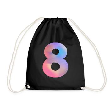 Numéro 8 coloré - Sac de sport léger - noir - Devant
