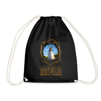 Montpellier France City Skyline Love Gold - Sac de sport léger - noir - Devant