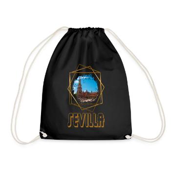 Séville Espagne Ville Skyline Accueil Amour Or - Sac de sport léger - noir - Devant