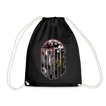 Hope Clock 5 to 12 Tree Nature Climate Environment - Drawstring Bag - black - Front