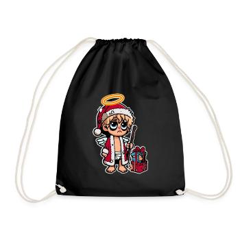 Lustiges Müdes Christkind - Turnbeutel - Schwarz - Vorne