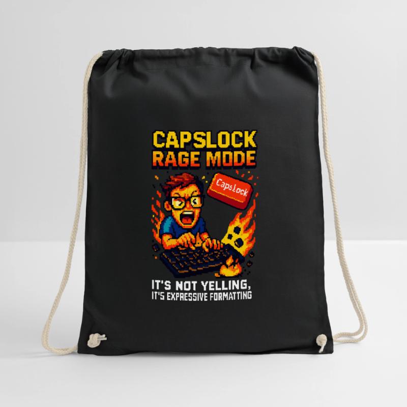 Capslock Rage Mode – Wütender Pixel-Nerd Turnbeutel