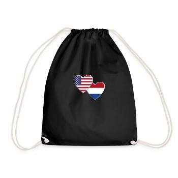 États-Unis Américain Pays-Bas Drapeau néerlandais Patriotique - Sac de sport léger - noir - Devant