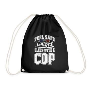Sentez-vous en sécurité ce soir Dormez avec un flic – Police - Sac de sport léger - noir - Devant