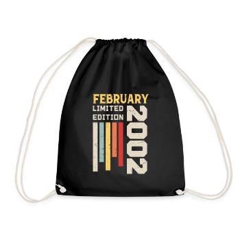 February 2002 - February 2002 Birthday Gift - Drawstring Bag - black - Front