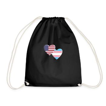 USA American Transgender Flag LGBTQ Pride - Drawstring Bag - black - Front