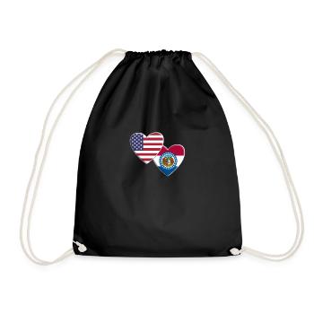 USA American State Of Missouri Flag Patriotic 4th - Drawstring Bag - black - Front