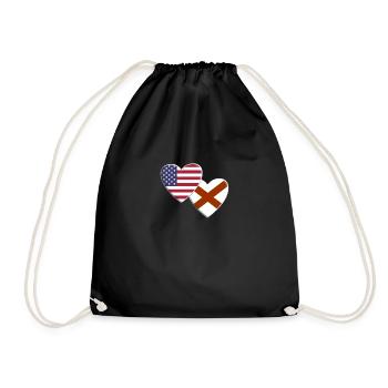 USA American State Of Alabama Flag Patriotic 4th - Drawstring Bag - black - Front