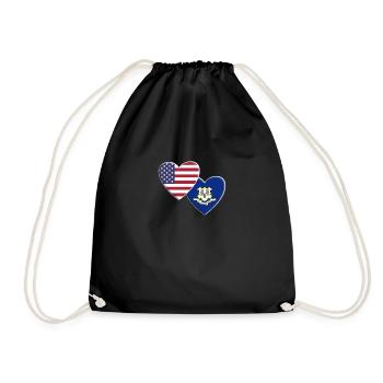 États-Unis État américain de Conecticut Drapeau patriotique - Sac de sport léger - noir - Devant