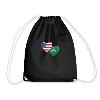 États-Unis État américain de Washington Drapeau patriotique - Sac de sport léger - noir - Devant