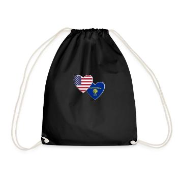 USA American State Of Oregon Flag Patriotic 4th - Drawstring Bag - black - Front