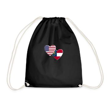 USA American State Of Georgia Flag Patriotic 4th - Drawstring Bag - black - Front