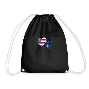 USA Amerikanische Flagge des Bundesstaates Utah Patriotisch 4. Von - Turnbeutel - Schwarz - Vorne