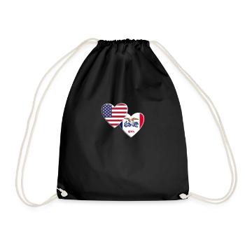 USA American State Of Iowa Flag Patriotic 4th Of - Drawstring Bag - black - Front