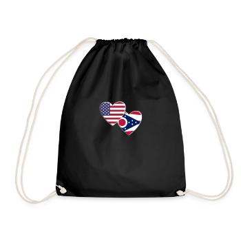 USA Amerikanische Flagge des Bundesstaates Ohio Patriotisch 4. - Turnbeutel - Schwarz - Vorne