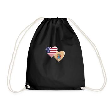 USA American State Of New Jersey Flag Patriotic - Drawstring Bag - black - Front