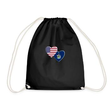 États-Unis État américain du Maine Drapeau patriotique 4ème - Sac de sport léger - noir - Devant