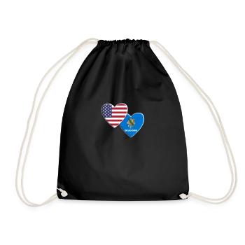 USA American State Of Oklahoma Flag Patriotic 4th - Drawstring Bag - black - Front