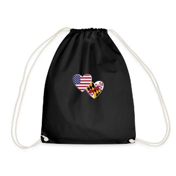 USA Amerikanische Flagge des Staates Maryland Patriotisch 4. - Turnbeutel - Schwarz - Vorne