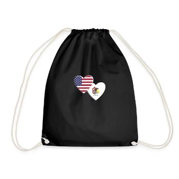 USA American State Of Illinois Flag Patriotic 4th - Drawstring Bag - black - Front