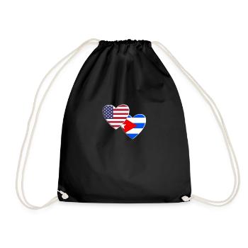 USA Amerikanisch Kuba Kubanische Flagge Patriotischer Stolz - Turnbeutel - Schwarz - Vorne