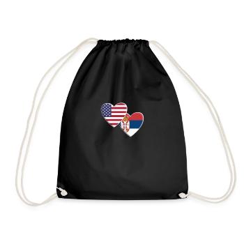 États-Unis Serbie américaine drapeau serbe fierté patriotique - Sac de sport léger - noir - Devant