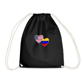 USA American Venezuela Venezuelan Flag Patriotic - Drawstring Bag - black - Front