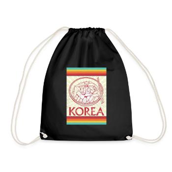 Korean Bibimbap Cuisine Dish Ramen Rice - Drawstring Bag - black - Front