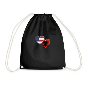 États-Unis Albanie américaine Drapeau Fierté patriotique - Sac de sport léger - noir - Devant