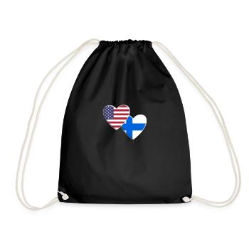 États-Unis Américain Finlande Drapeau finlandais Fierté patriotique - Sac de sport léger - noir - Devant
