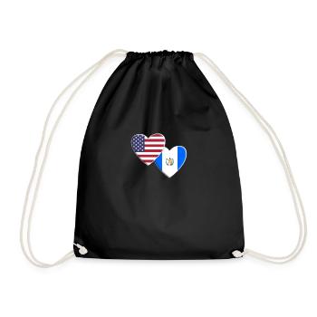 USA American Guatemala Guatemalan Flag Patriotic - Drawstring Bag - black - Front