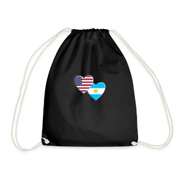 USA American Argentina Argentinian Flag Patriotic - Drawstring Bag - black - Front