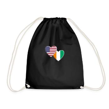 USA American Ivory Coast Africa Flag Patriotic - Drawstring Bag - black - Front