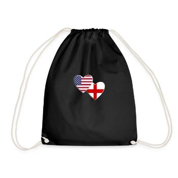 USA American England English UK Flag Patriotic - Drawstring Bag - black - Front