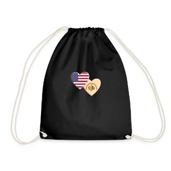 USA American Navajo Indian Native American Flag - Drawstring Bag - black - Front