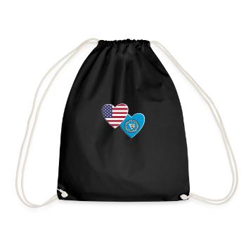 USA American Blackfoot Indian Native American - Drawstring Bag - black - Front