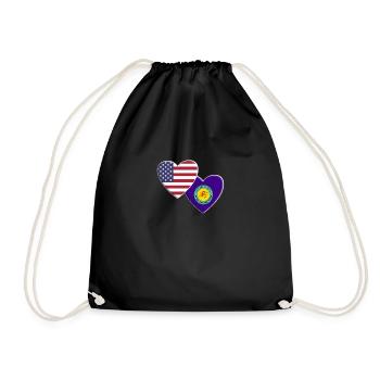 USA American Choctaw Indian Native American Flag - Drawstring Bag - black - Front