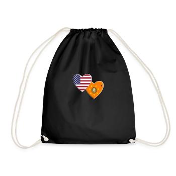 USA American Cherokee Indian Native American Flag - Drawstring Bag - black - Front