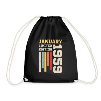 Janvier 1959 - Cadeau anniversaire Janvier 1959 - Sac de sport léger - noir - Devant