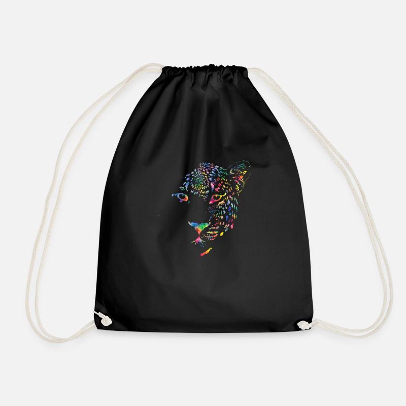 Leopard Multicolour - Turnbeutel - Schwarz
