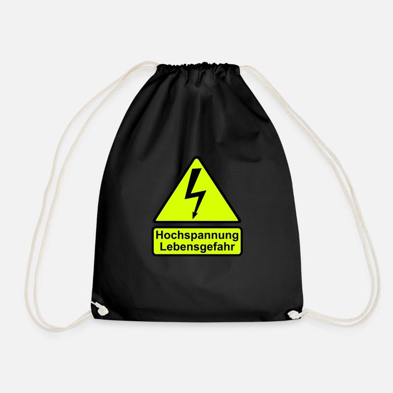 Schild Hochspannung Lebensgefahr - Turnbeutel - Schwarz